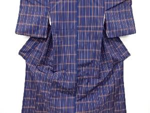 格子織り出し米沢紬着物アンサンブル